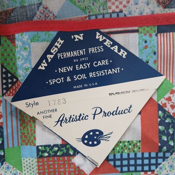 Vintage 70's Retro Bib Style Apron Another Fine Artistic Product Tie Back - Picture 8 of 8